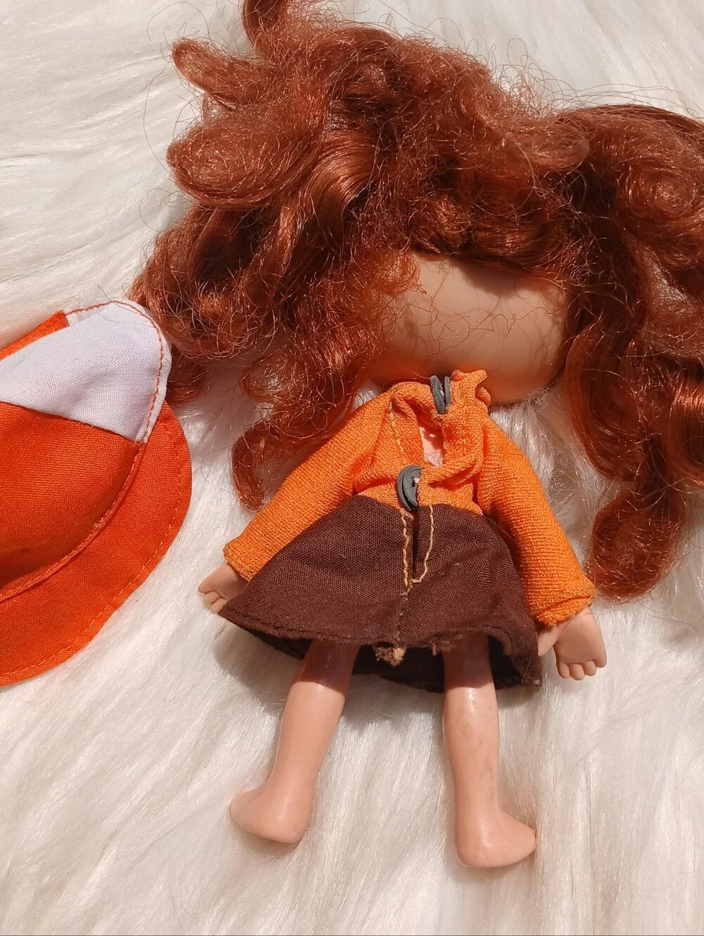 Vintage Cindy Cinnamon Doll Jelly Bean 80s 1980s Toy Girl Orange Brown with Hat